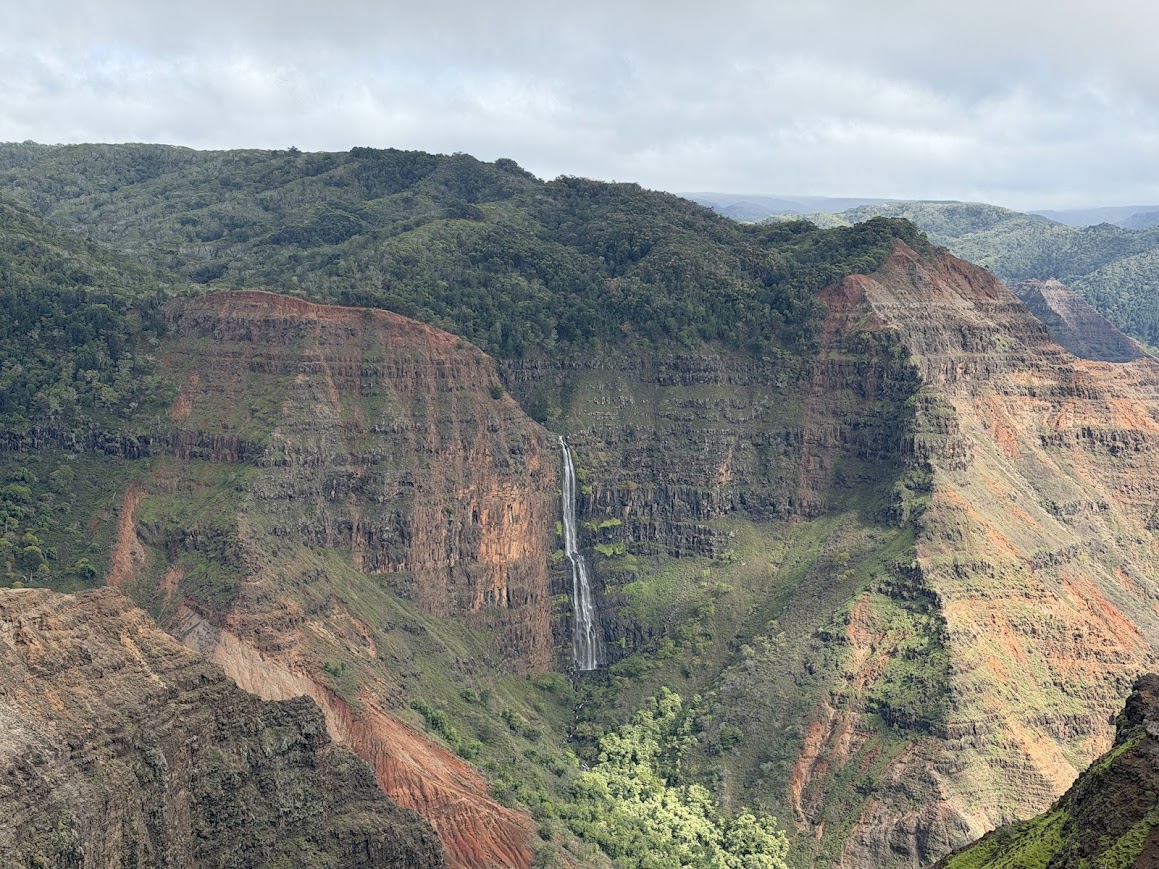 Above and Below Napali waterfall